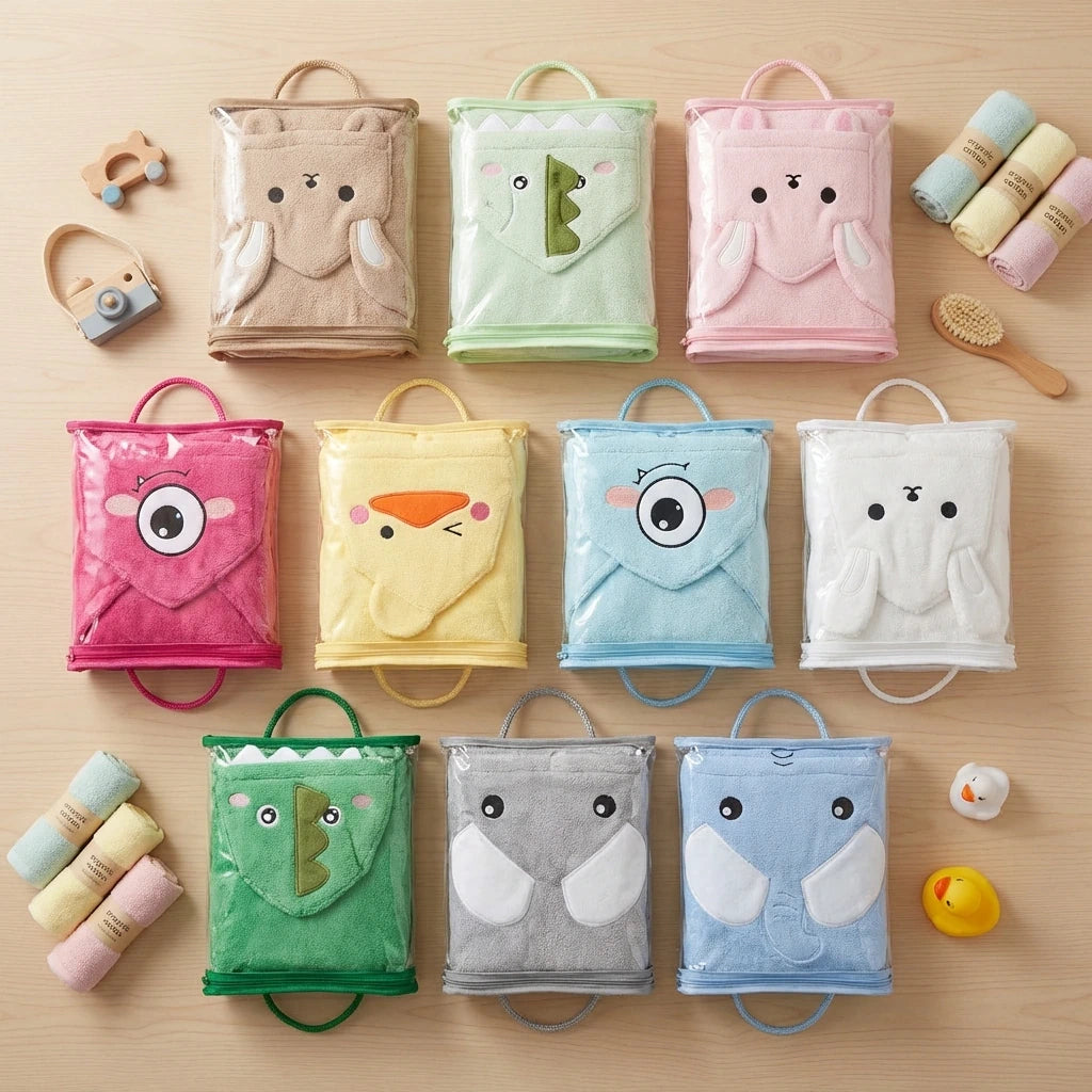 Bata de baño infantil animales con capucha PARIS