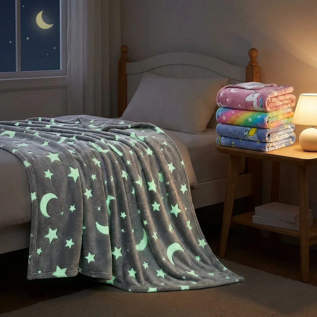 Manta luminosa fluorescente en la oscuridad
