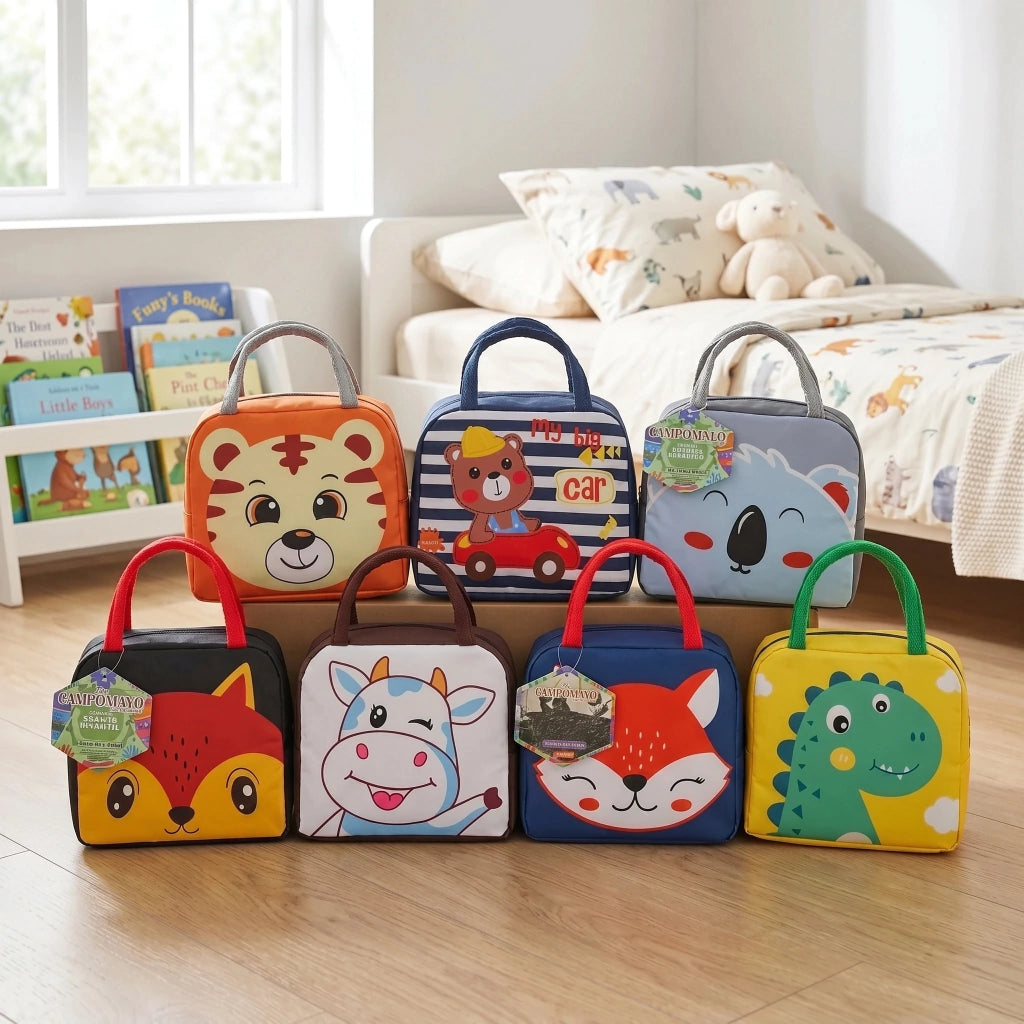 Juego de sábanas infantil estampada + lunchera térmica escolar CAMPOMAYO