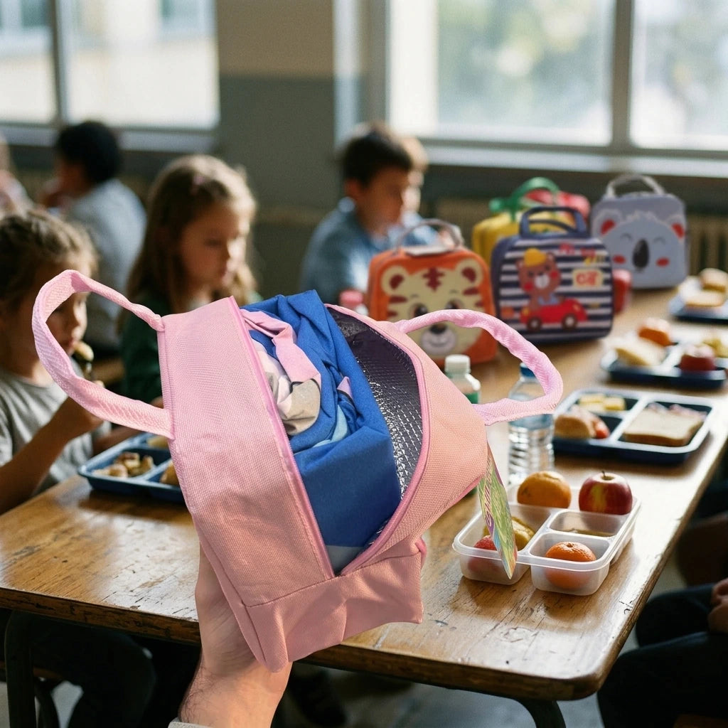 Juego de sábanas infantil estampada + lunchera térmica escolar CAMPOMAYO