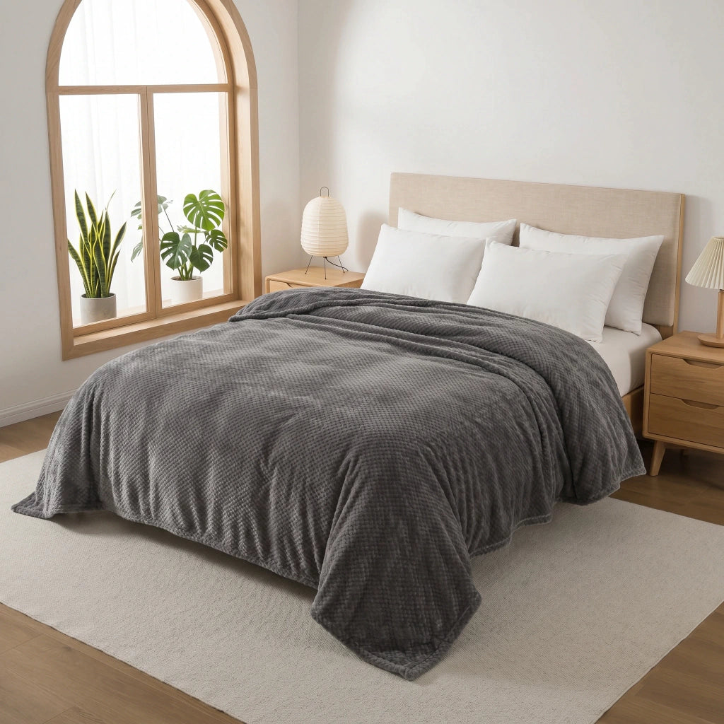 Frazada panal de abeja ROYALe flannel CAMPOMAYO
