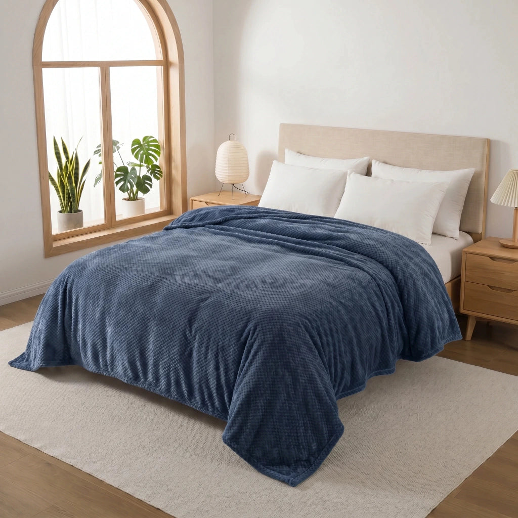 Frazada panal de abeja ROYALe flannel CAMPOMAYO