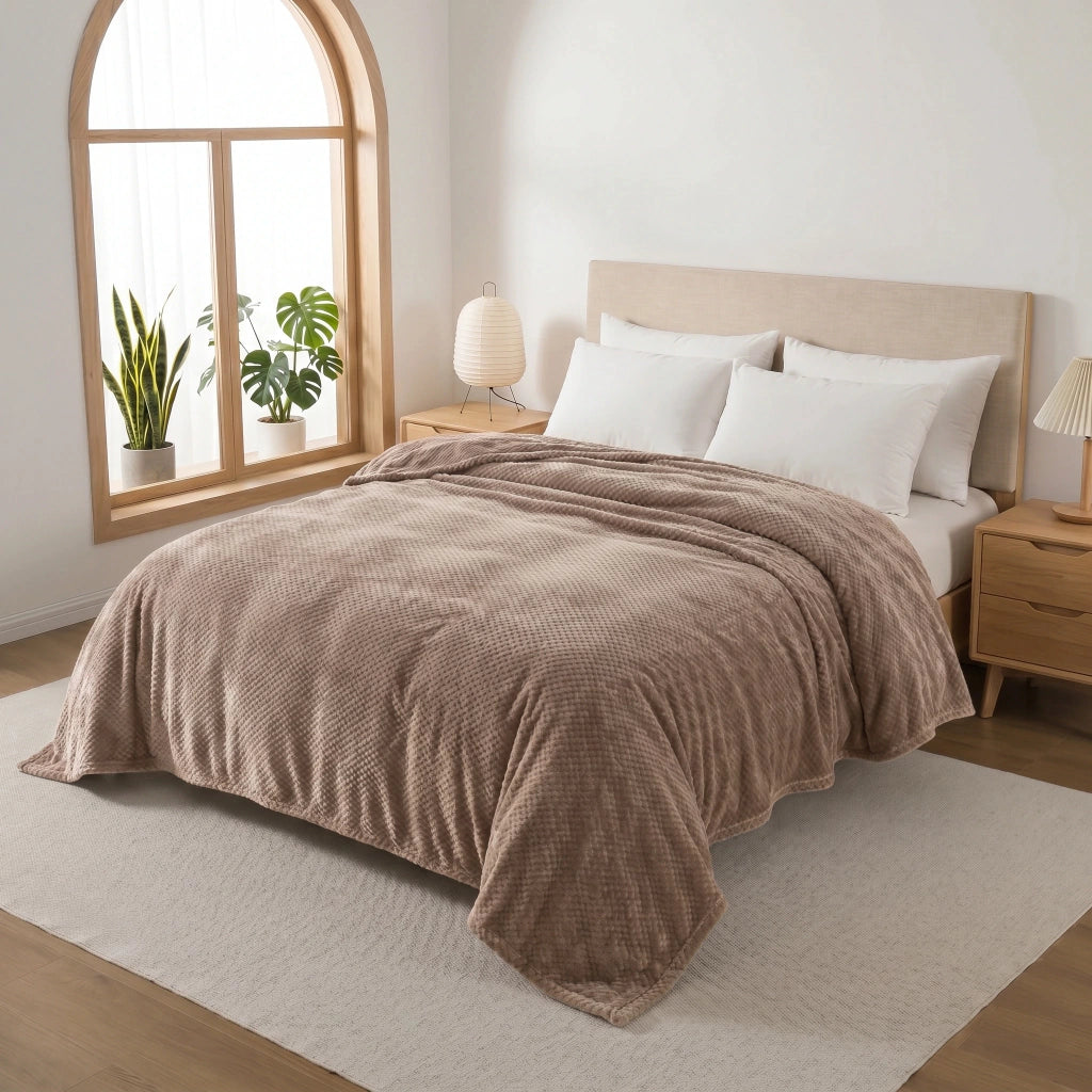 Frazada panal de abeja ROYALe flannel CAMPOMAYO