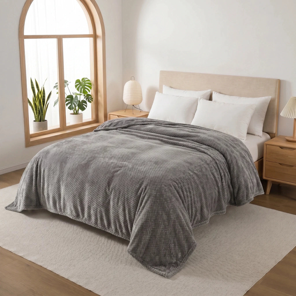 Frazada panal de abeja ROYALe flannel CAMPOMAYO