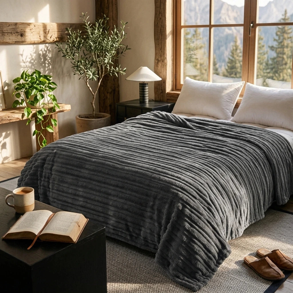 Frazada acanalada flannel taiwan CHILL&HOME