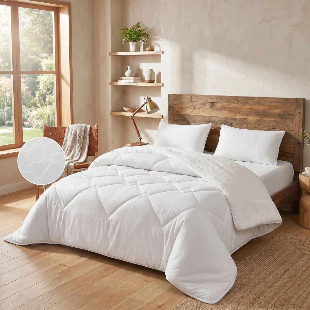 Edredon embossed relieve relleno 300 g con corderito CHILL&HOME