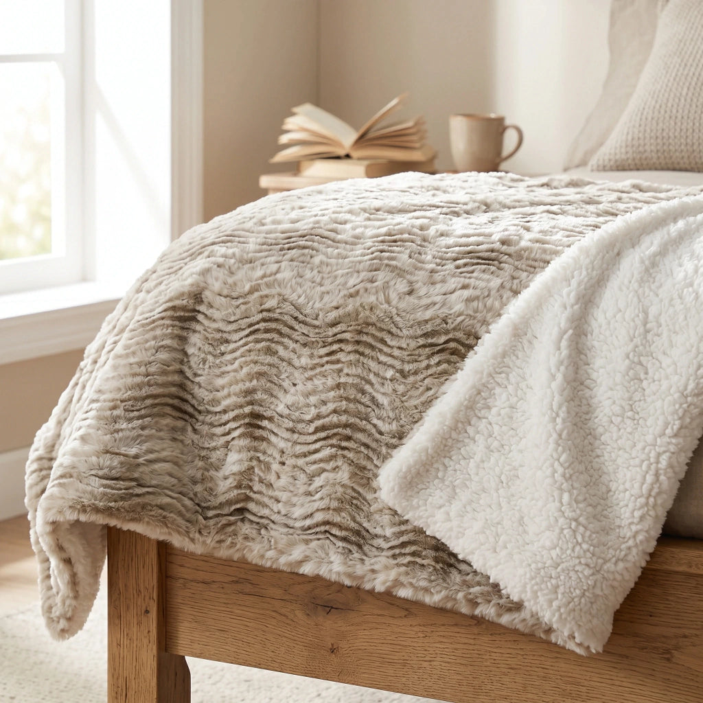 Acolchado ondulado rabbit fur sherpa CHILL&HOME