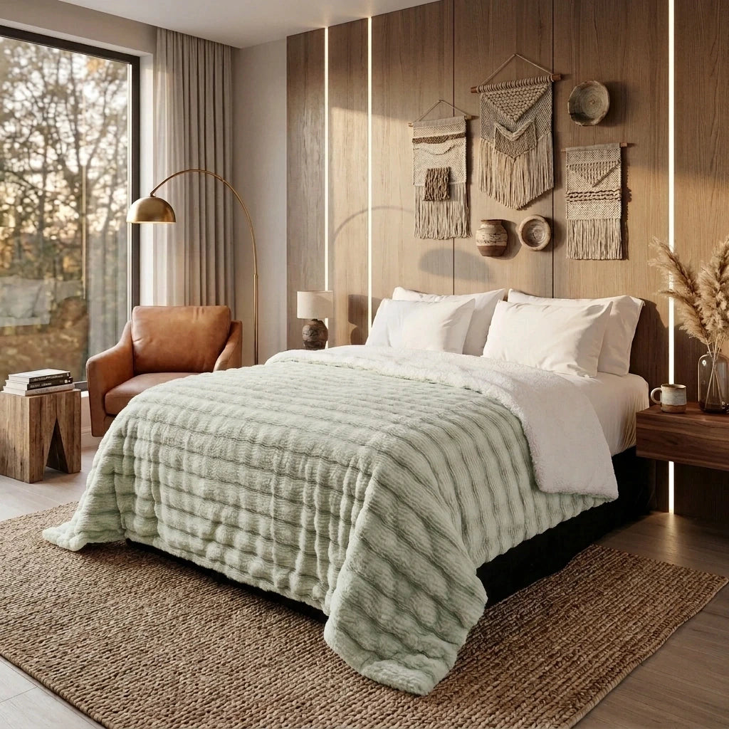 Acolchado ondulado rabbit fur sherpa CHILL&HOME