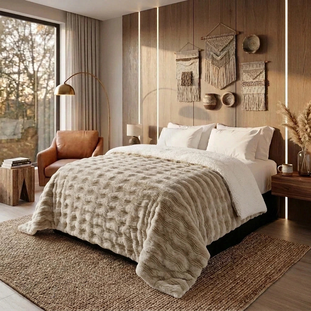Acolchado ondulado rabbit fur sherpa CHILL&HOME