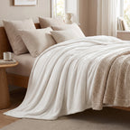 Frazada flannel brillosa super suave AURA BLANCO