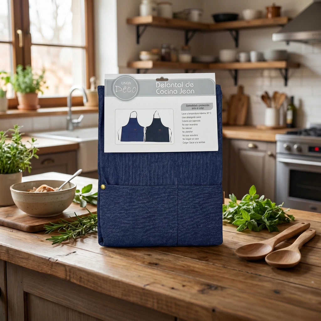 Delantal de cocina símil jean PARIS