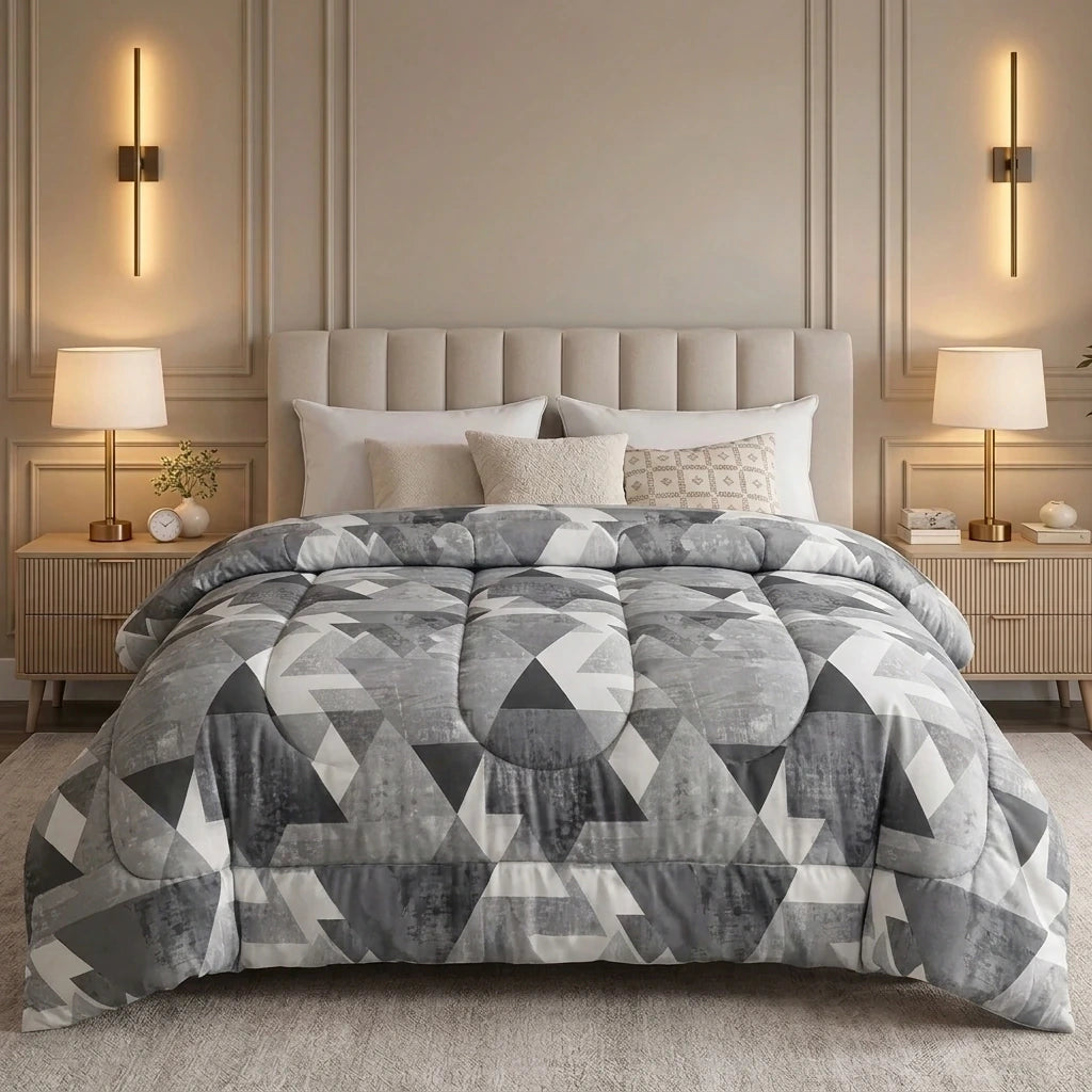 Acolchado niza estampado extra grosor AURA BLANCO