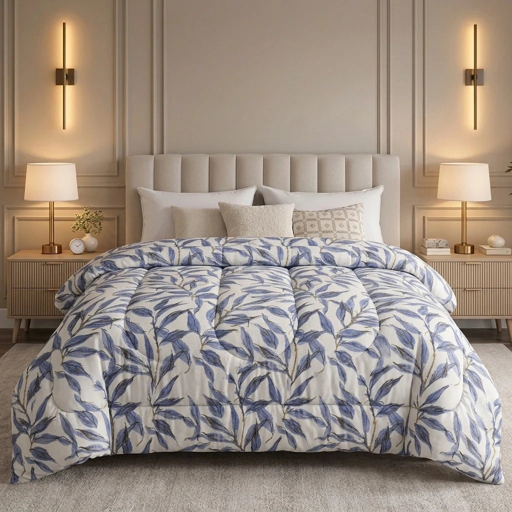 Acolchado niza estampado extra grosor AURA BLANCO