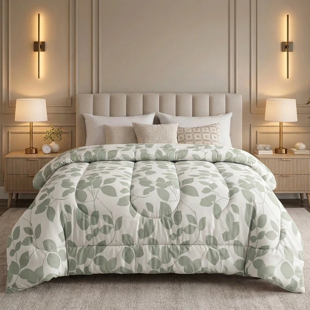 Acolchado niza estampado extra grosor AURA BLANCO