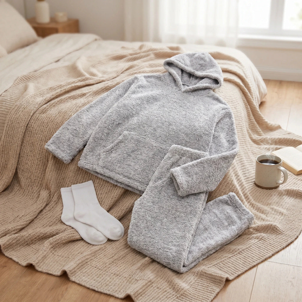 Pijama conjunto polar teddy con capucha PARIS