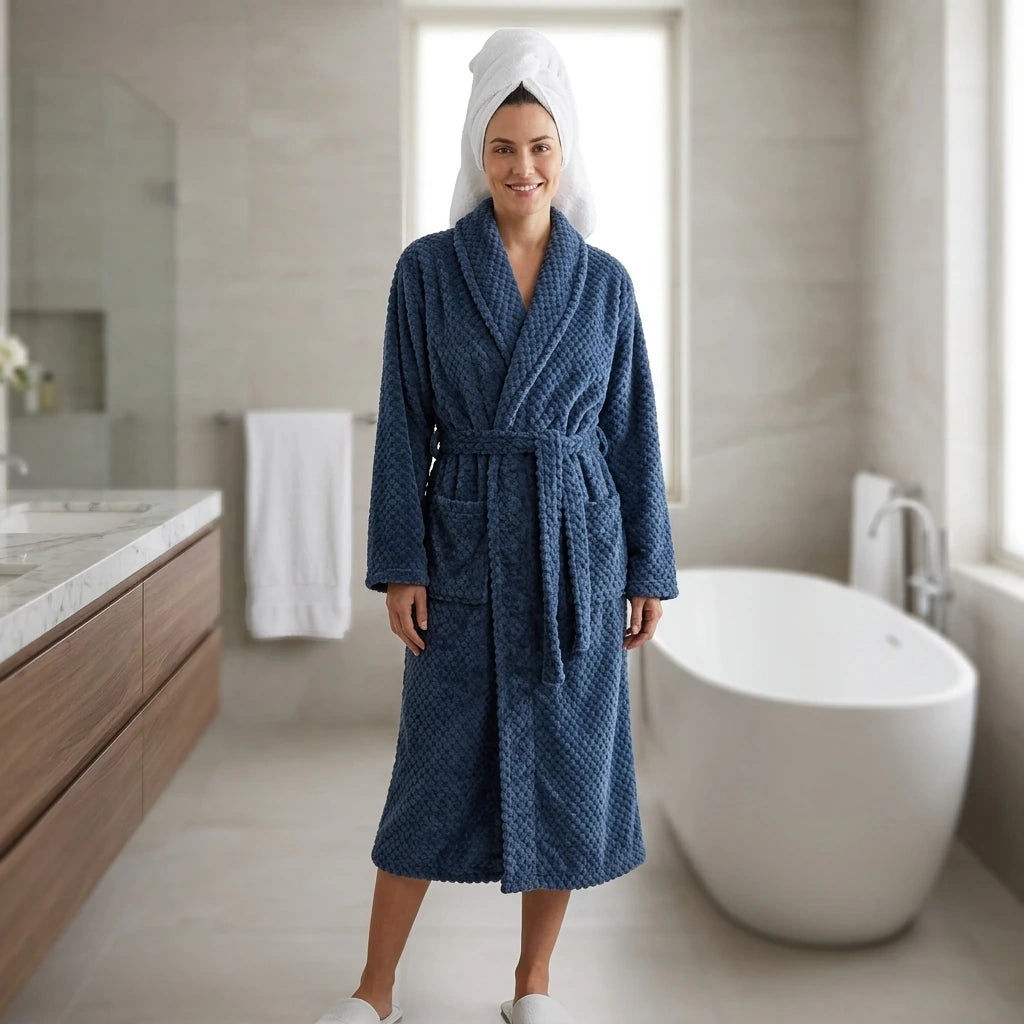 Bata de baño flannel jacquard PARIS
